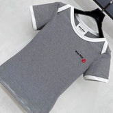MIUMIU SHORT-SLEEVE STRIPED T-SHIRT 267829